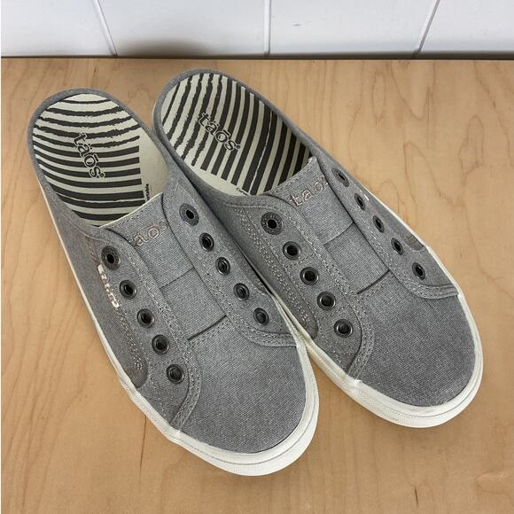 Taos Women's Footwear EZ Soul Canvas Slip On Sneakers in Gray Size 7.5 - Picture 4 of 10